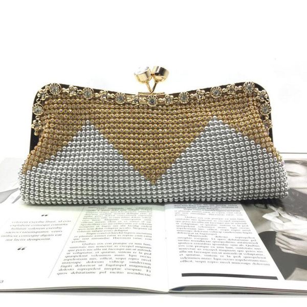 

luxury diamonds handbag ladies evening bags elegant wedding party dinner small shell clutch purse for woman gold silver ftb352