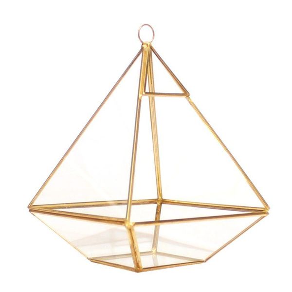 

decorative jewelry chest geometric terrarium geometric diamond deskgarden planter, Pink;blue