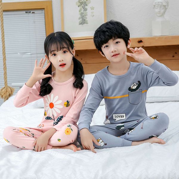 

warm boys' children's cloth trousers pure girls underwear set autumn winter cotton baby pajamas sdsv, Blue;red
