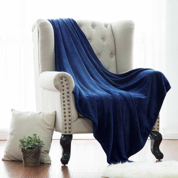 

blankets home warm armchair recliner blanket fleece bench cover office plaid quilt rest travel coral couch