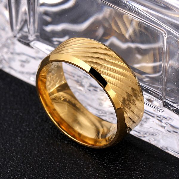 

wave 8mm gold color stainless steel ring water rings for man and women, Silver
