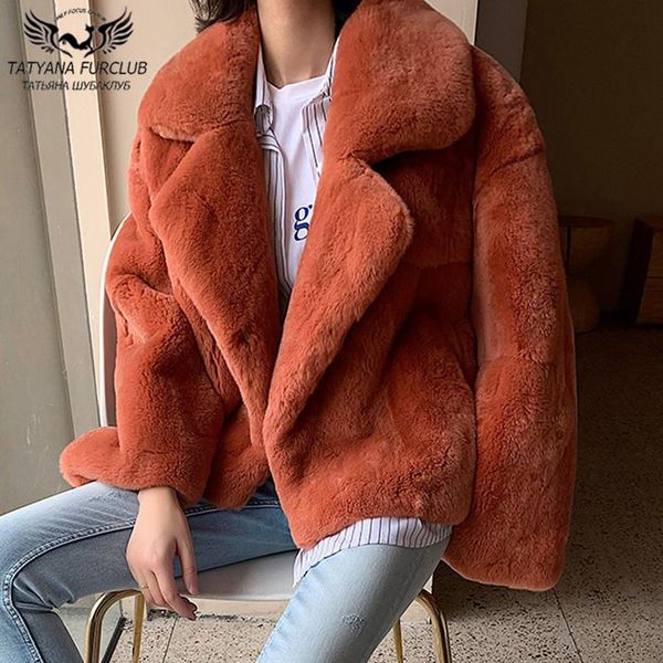 

2021 new fashion real rex fur jackets women outwear whole skin rex fur coat with suit collar outwear, Black