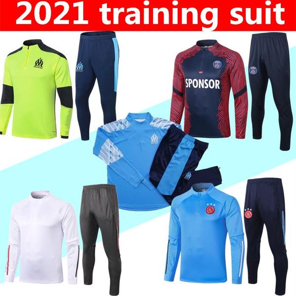 

2020 2021 marseille men football tracksuit air jordam ajax soccer training suit 20 21 paris mbappe survetement de foot chandal jogging, Black