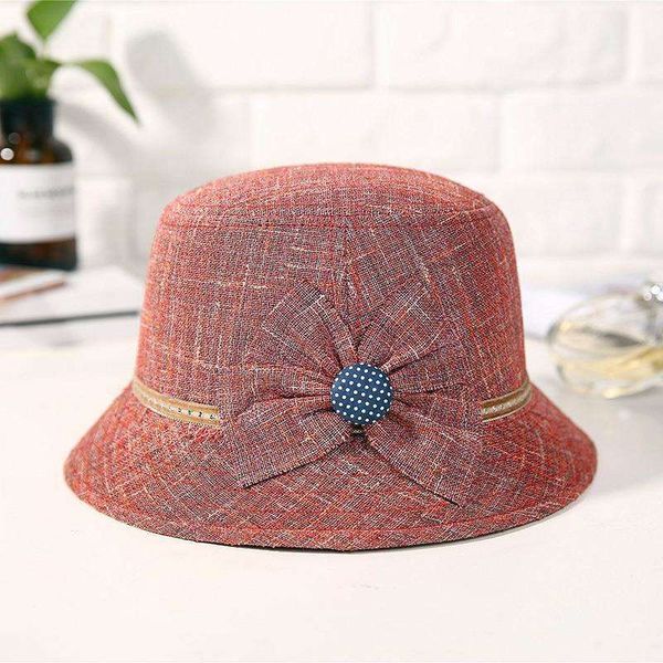 

mother hat ladies spring summer middle aged elderly flax fashionable european and american style
