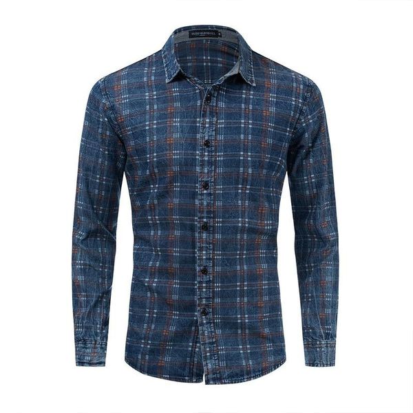 

men's casual shirts classic plaid shirt long sleeve cotton lapel, White;black