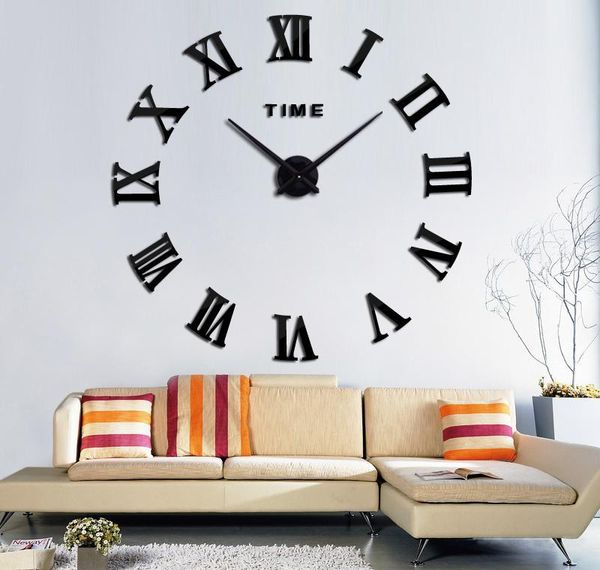 

wholesale-promotion 2016 new home decor large roman mirror fashion modern quartz clocks living room diy wall clock wa jllgdn comb2010
