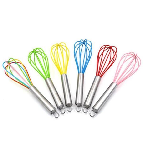 

10 inch wire whisk stirrer mixer egg beater color sile egg whisk stainless steel handle household baking too jllorj bdedome