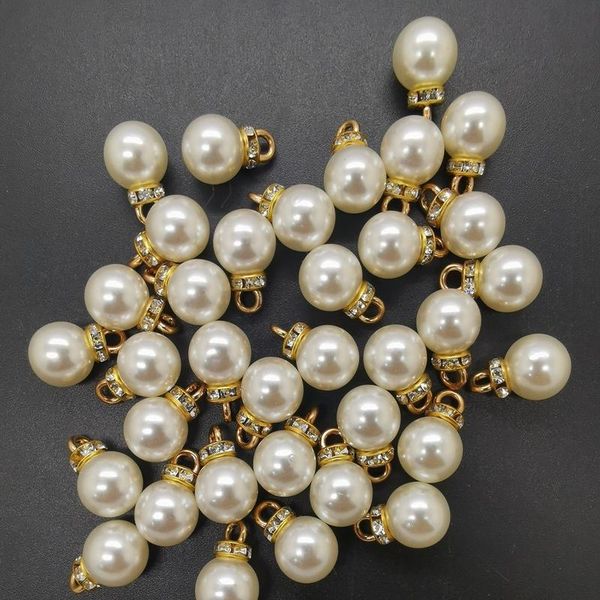 

diy 16pcs 10mm mini color acrylic pearl pendant beads charm earrings ornaments jewelry maki bbyuay, Bronze;silver