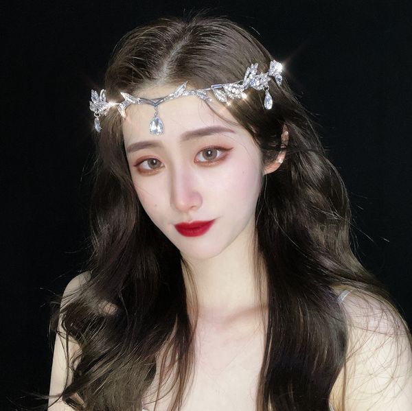 

trendy tiara wedding headpieces jewelry crystal handmade hair accessories female headdress prom hairband silver bridal headbands