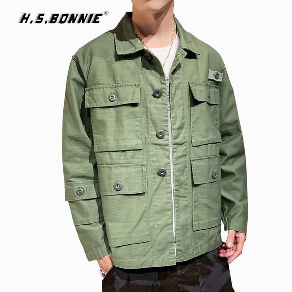 

100% cotton 2020 new style casual bomber jacket men hip hop windbreaker jackets male coat fashion autumn winter amy streetwear, Black;brown