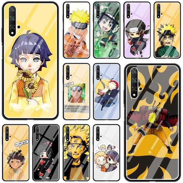

huawei honor mobile phone cover 9x 8x 20 10 lite 30 pro + youth x10 max 5g, tempered glass case, naruto animation
