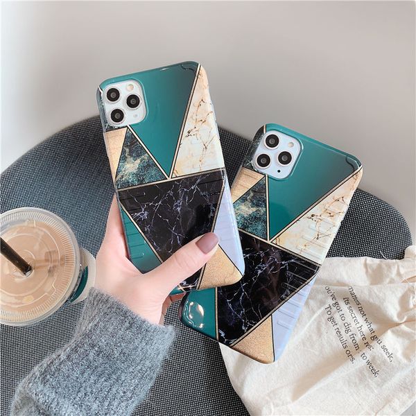

geometric marble phone case for iphone 11 11 pro max xr xs max x 8 7 6 6s plus soft imd electroplate marble shockproof back case