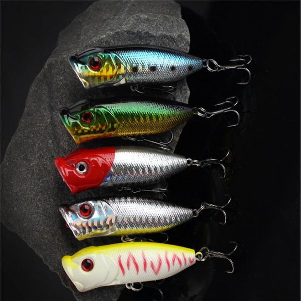 

1pcs 3d eyes laser fishing lure 7cm 12g 6# hooks pesca hard fishing bait lifelike popper lures wobbler isca artificial sqcyat
