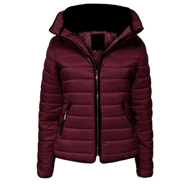 

female fashion zogaa bubble solid hooded oversized winter jackets puffer parkas mujer jacket 77fc, Black
