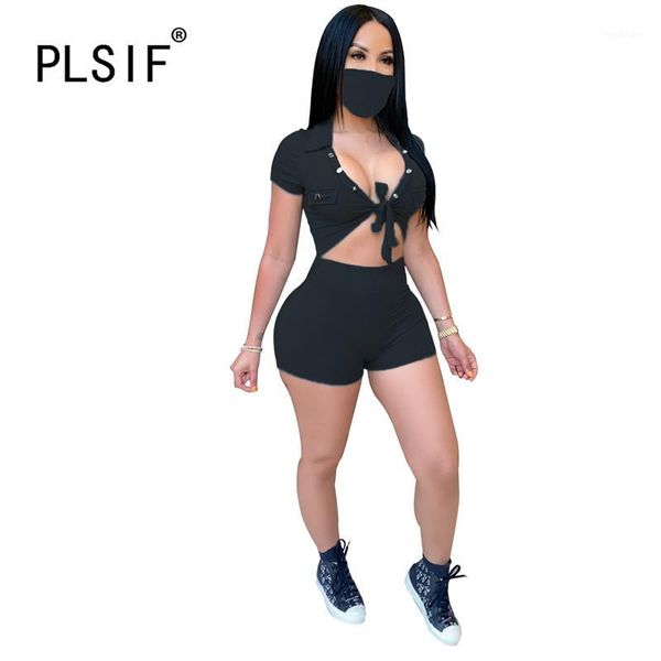 

multicolor summer tight shorts lady playsuits deep v-neck catsuits club hollow out design playsuits1, Black;white