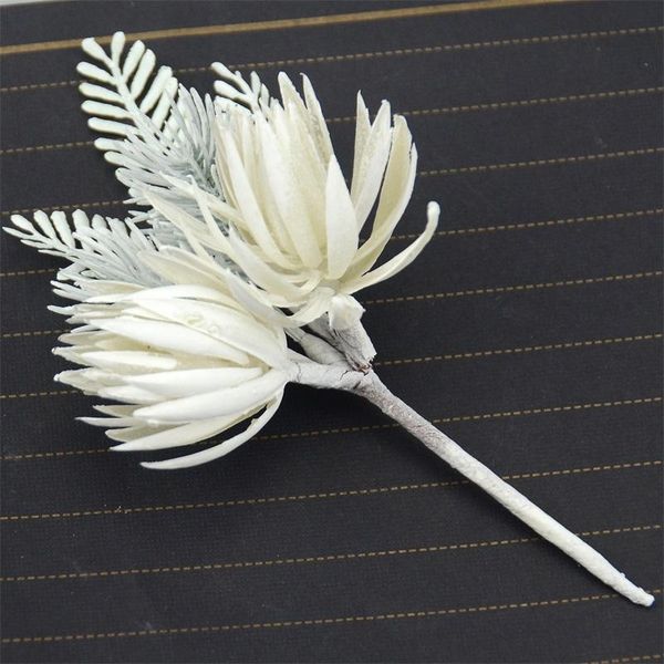 

2 шт. искусственные цветы сосна трава цветок свадьба украшения высокого качества diy ремесло скраптуру поддельные цветы рождественские декор