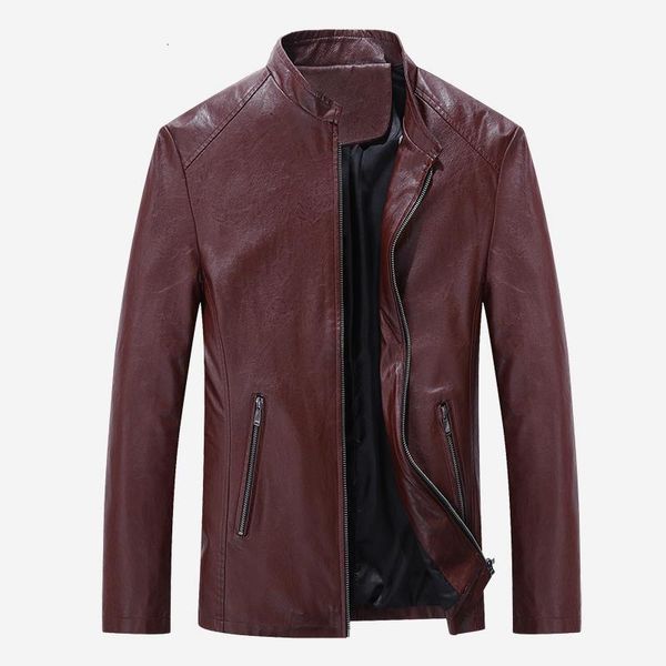 

jaqueta motoqueispring and autumn leather clothing slim korean youth handsome trend motorcycle clothing men's leather jacket, Black