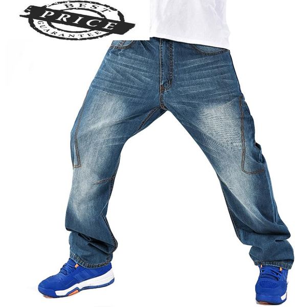 

fit straight jeans blue men stretch denim pants large size trousers business cowboys man jeans 29942-6