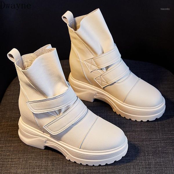 

boots 2021 autumn women fashion simple solid color leather comfortable thick sole casual boots1, Black