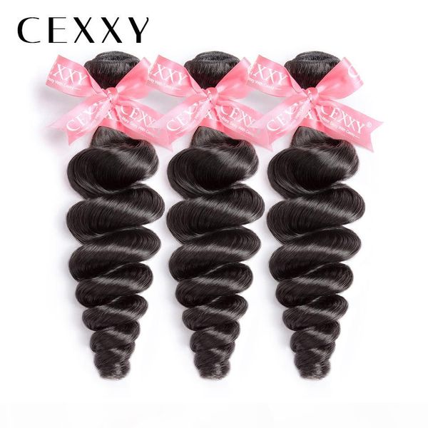 

cexxy] onecut hair loose wave 8"-30 inch p malaysian remy hair natural color 3pcs 100% human hair weave bundles 34 inch bundles, Black;brown
