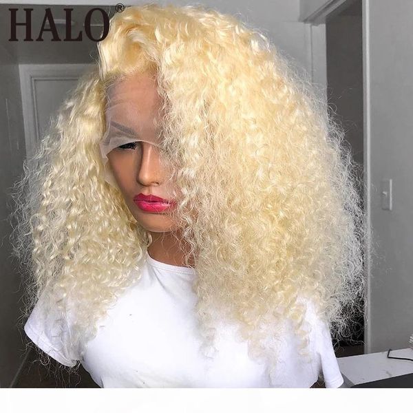 

613 blonde afro kinky curly synthetic lace front wigs pre plucked brazilian lace wigs for black women 180% density, Black;brown
