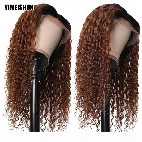 

kinky curly wig swiss lace 1b 30 13x4 lace frontal wig curly 26 inch ombre human hair brazilian hair wigs ombre, Black;brown