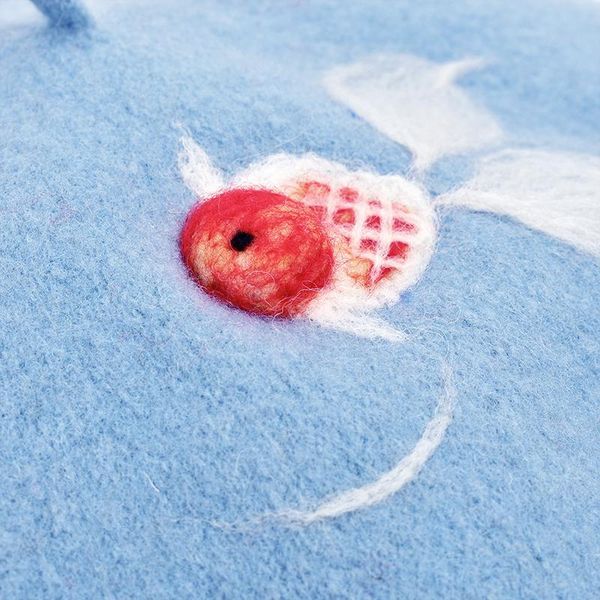 

2020 симпатичные золотые рыбки береты принцесса сладкая лолита шляпа винтаж handmade рыба для рыбы реальные шерстяные теплые осенние береты, Black;white