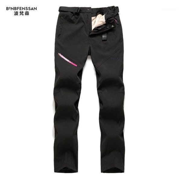 

outdoor pants women winter detachable hiking fleece thicken windproof thermal for camping ski climbing trousers1, Black;green