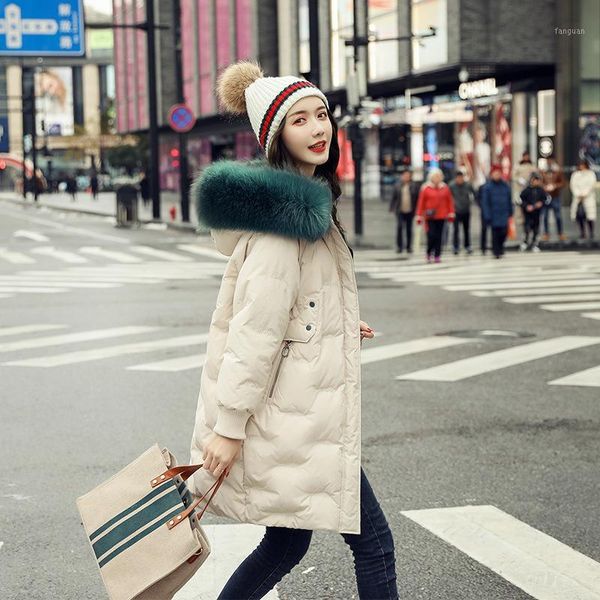 

more big collars warm down jacket female 2020 winter long popular in the east gate of the new coat1, Black