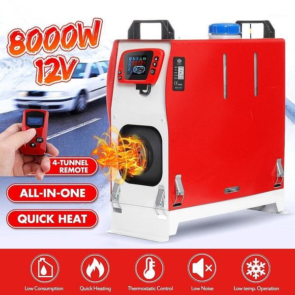 

8000w 12v all in one unit car heater heat tool diesel heater single hole lcd monitor parking warmer for car truck bus boat rv1