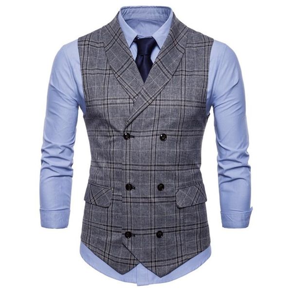 

riinr 2021 drop shipping suit vest men jacket sleeveless beige gray brown vintage tvest fashion, Black;white
