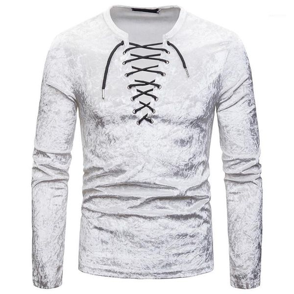 

sleeve bandge mens tees casual males clothing new solid color mens designer tshirts fashion slim long, White;black