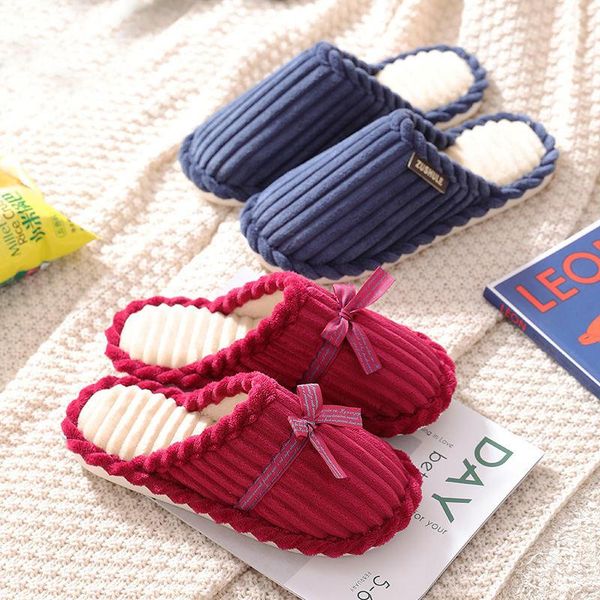 

slippers women's lovely flat bottom plush comfortable household winter indoor shoes house, Black