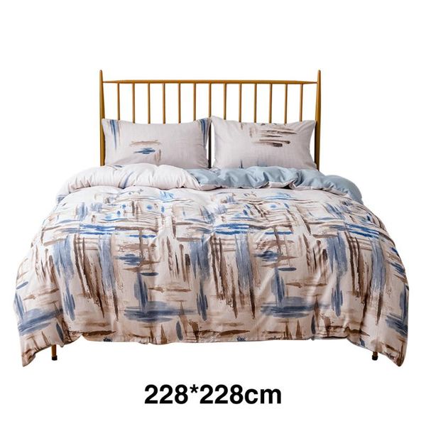 

3pcs comfortable soft fashion printed with zipper closure thickened washable warm duvet cover set polyester modern pillow case