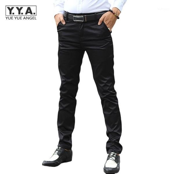 

men's pants office mens business casual classic formal suit slim fit black pencil fashion straight trousers 2021 men clothes1