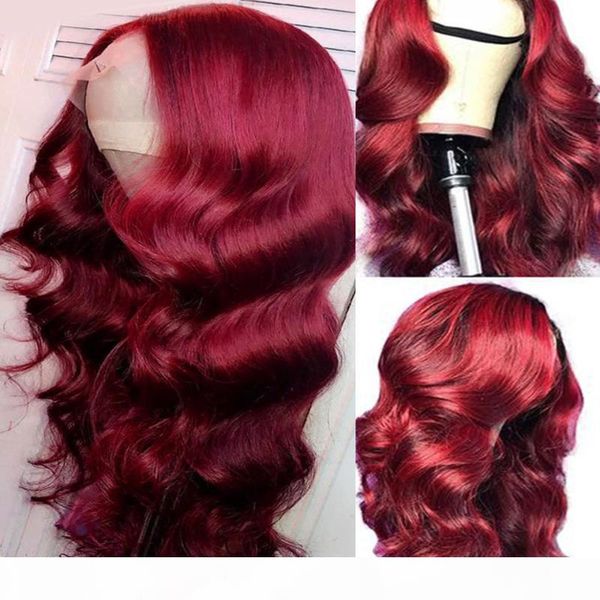

99j wine red burgundy synthetic wigs 13x4 lace front colored fiber hair wigs pre plucked body wave cosplay for party and daily, Black