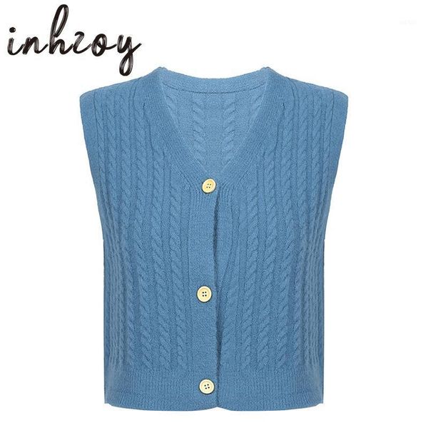 

women autumn winter sleeveless candy solid color sweater vest v-neck button down e-girl knitted cardigan waistcoat outerwear1, Black;white