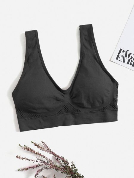 

plus solid wireless bra b8tf#, Black;white