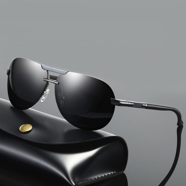 

polarized men's aluminum magnesium color film sunglasses sports fashion sunglasses fishing driver's mirror, White;black