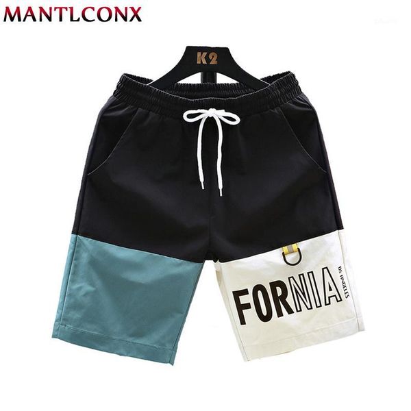 

mantlconx summer 2020 men shorts loose casual shorts men breathable quick dry fashion patchwork male boardshorts1, White;black