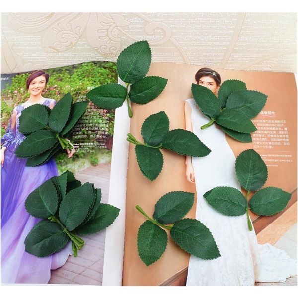 

1000pcs green silk rose leaves artificial flower vine leaves for wedding home decorati jllzct lucky2005