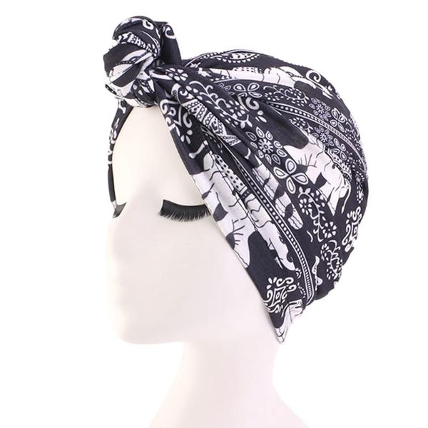 

beanie/skull caps women muslim scarf beanie ladies hairwrap knot casual accessories ethnic style floral turban hat cap fashion twist sof, Blue;gray