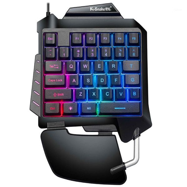 

single handed gaming membrane keyboard 35 keys one hand ergonomic game keypad g92 for pc lappro pubg gamer1