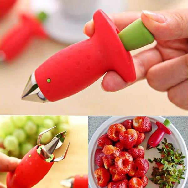 

strawberry hullers metal plastic fruit leaf remover gadget tomato stalks strawberry knife stem remover kitchen cook bbyvxd
