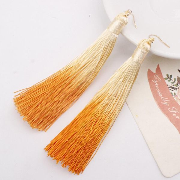 

новая мода charm lady stacked 2 слоя gradient коренастой кисточки fringe bohemian падение мотаться серьги для женщин pendientes tela jllmlo, Golden