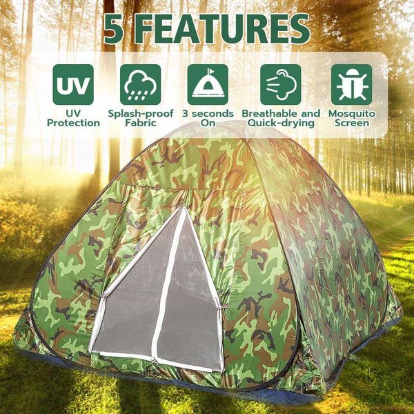 

tents and shelters portable automatic steel wire tent sunshade waterproof shelter beach awning outdoor camping supplies for 1-4 person1