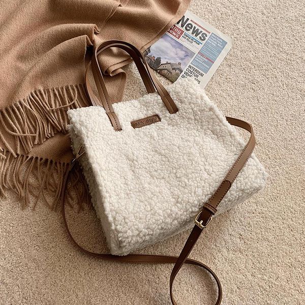 

cross body lambs plush large-capacity bag women 2021 autumn and winter fashion handbag