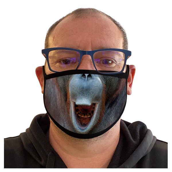 

funny orangutan animal printed ice silk mask washable reusable halloween cosplay mask women scarfs mascarillas mondmasker wmtipi