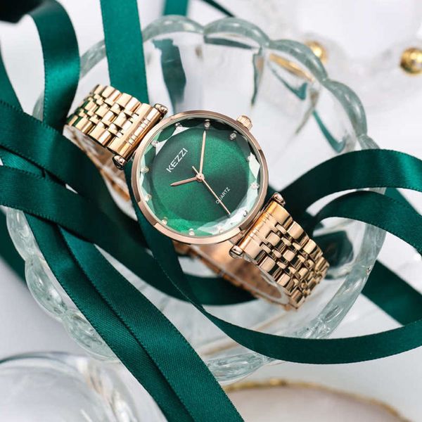 

women's watch student fashion trend kezzi waterproof 2020 new steel mesh red ins style watch woman, Slivery;brown