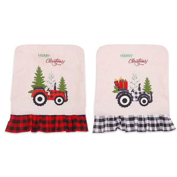 

1pcs christmas chair cover, tractor pattern dinner chair cap covers, for christmas decor